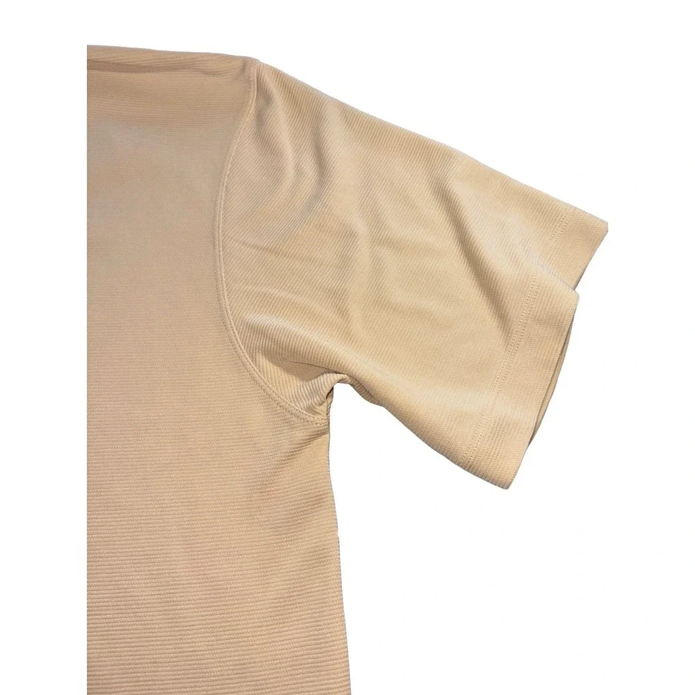 Columbia XCO Khaki Ribbed Short Sleeve Polo Shirt Size Large Men's Polo Top Golf